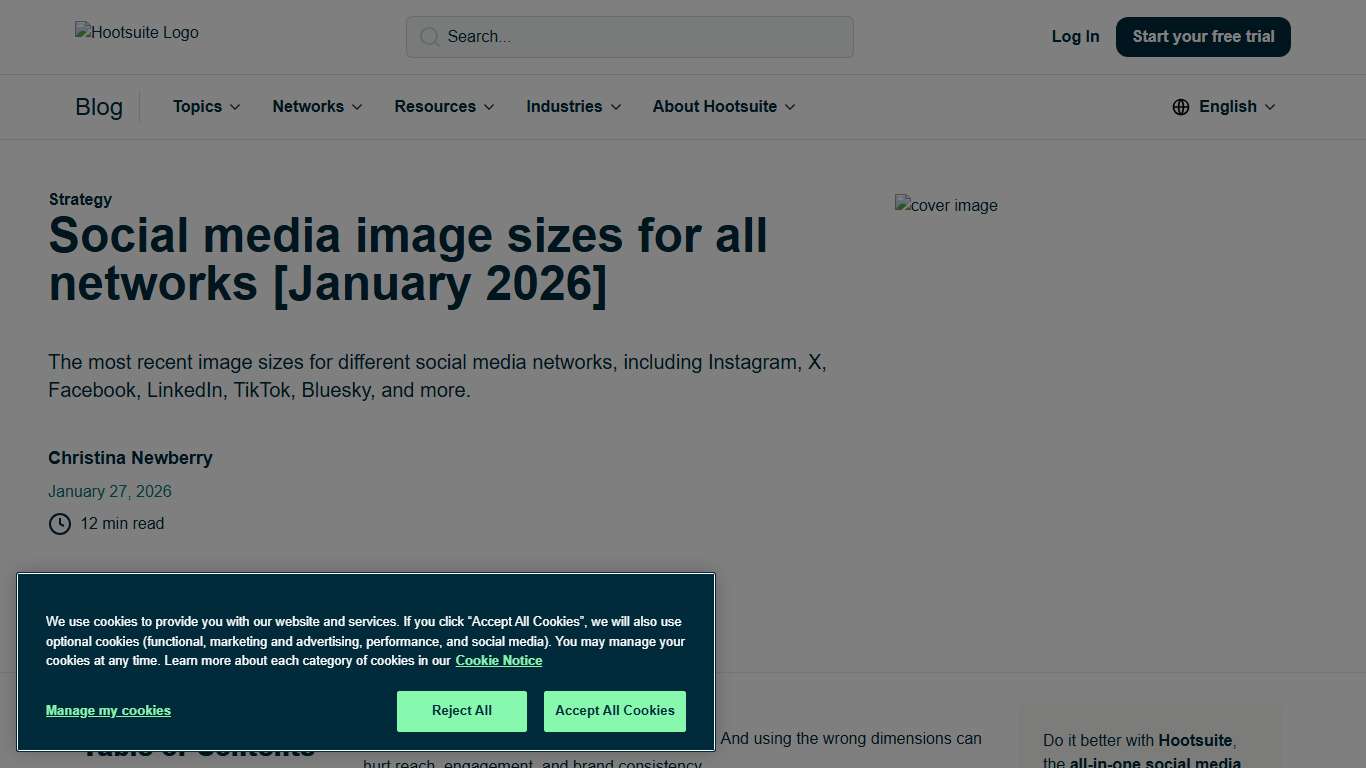 Social media image sizes for all networks [January 2026]